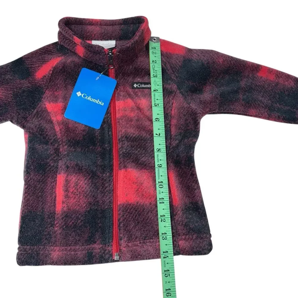 Columbia Jacket Benton Springs Fleece Red plaid Zip SZ/ Infant 18-24 Month - Picture 2 of 8